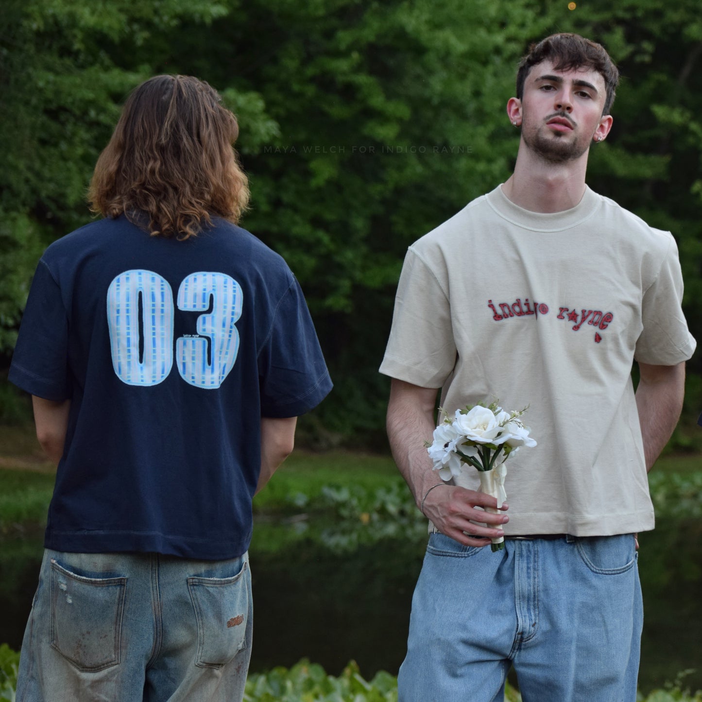 03 plaid logo boxy tee
